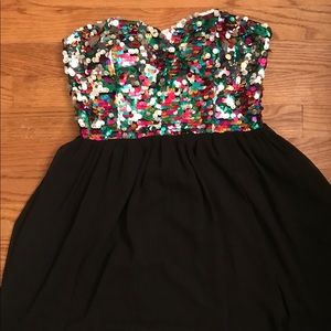 ASOS Strapless Sequin A-line Mini Dress